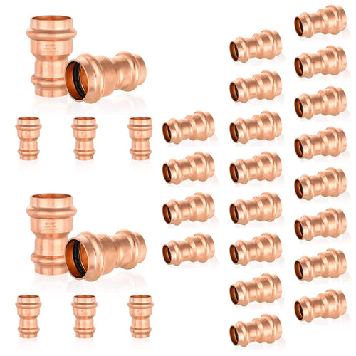 1" x 3/4" Copper Press x Press Coupling NO Stop (Lead Free)