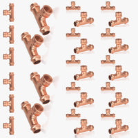 1" x 1" x 3/4" Press x Press x Female Thread Copper Tee (Lead Free)