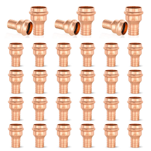 1/2" Press Copper x 1/2" PEX Crimp Adapter (Lead Free)