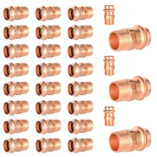 3/4" Press Copper x 3/4" Male Threaded Copper Adapter (Lead Free)
