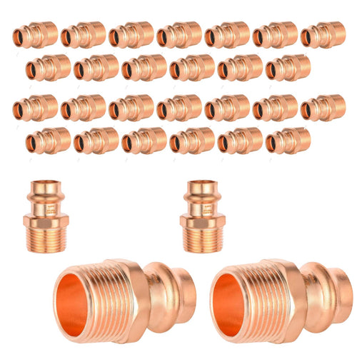 1" Press Copper x 3/4" Male Threaded Adapter (Lead Free)