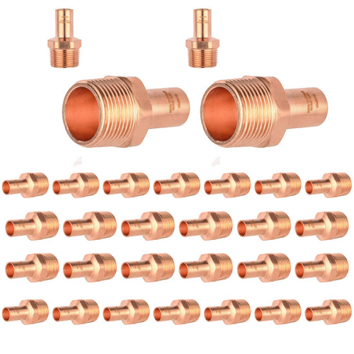1/2" FTG Press x 3/4" Male Threaded Copper Street Adapter (Lead Free)