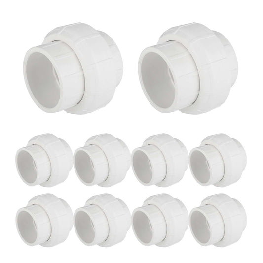 10 Pcs 1-1/2" PVC Sch. 40 Socket Union