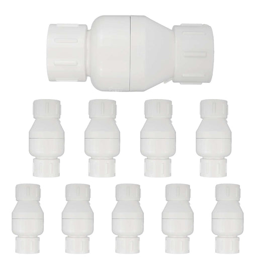 10 Pcs 1" PVC In-Line Check Valve