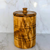 Olive Wood Spice Jar Salt Keeper w/Lid