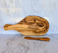 Mediterranean Olive Wood Bread & Butter Set. 2-Pcs