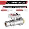 1/2" Push Connect x 3/8" OD Push Fit Straight Stop Valve, 1/4 Turn (Lead Free) Plumbingsell