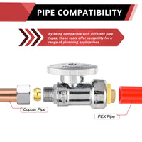 10 Pcs 1/2" Push Connect x 3/8" OD Push Fit Straight Stop Valve, 1/4 Turn (Lead Free) Plumbingsell