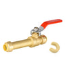 10 Pcs 1/2" Push Fit Slip Ball Valve, Red (Lead Free)
