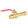 10 Pcs 1/2" Push Fit Slip Ball Valve, Red (Lead Free)