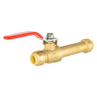 10 Pcs 1/2" Push Fit Slip Ball Valve, Red (Lead Free)