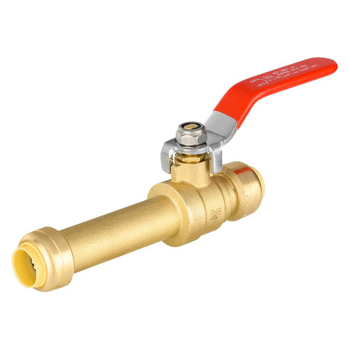 10 Pcs 1/2" Push Fit Slip Ball Valve, Red (Lead Free)