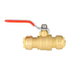 3/4" Push Fit Ball Valve With Drain, Red Lever (Lead Free)