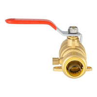 3/4" Push Fit Ball Valve With Drain Drop Ear, Red Lever (Lead Free)