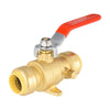 10 Pcs 3/4" Push Fit Ball Valve With Drain Drop Ear, Red Lever (Lead Free)