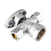 1/2" FIP x 3/8" OD Compr. x 3/8" OD Compr. Dual Angle Stop Valve, 1/4 Turn (Lead Free)