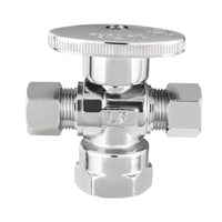 1/2" FIP x 3/8" OD Compr. x 3/8" OD Compr. Dual Angle Stop Valve, 1/4 Turn (Lead Free)