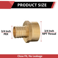 30 Pcs PEX-B Crimp 3/4" PEX x 3/4" Female Threaded Adapter (Lead Free)