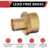30 Pcs PEX-B Crimp 3/4" PEX x 3/4" Female Threaded Adapter (Lead Free)