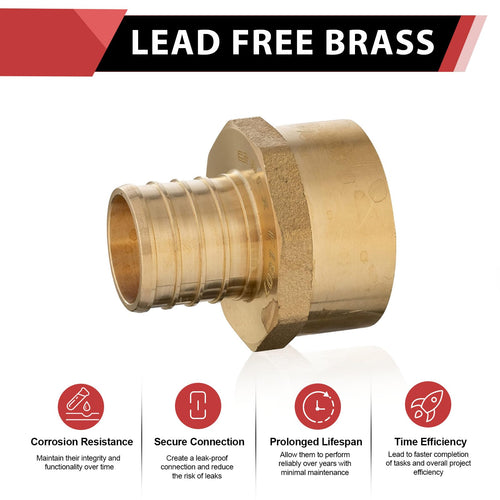 30 Pcs PEX-B Crimp 3/4" PEX x 3/4" Female Threaded Adapter (Lead Free)