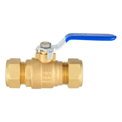 3/4" Compression Ball Valve, Blue (Lead Free)