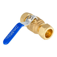 3/4" Compression Ball Valve, Blue (Lead Free)