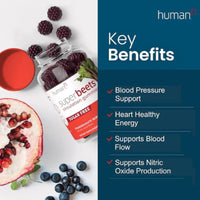 humanN SuperBeets Circulation Gummies – 60 Count  Heart-Healthy Energy with Grape Seed Extract & Beet Root Powder