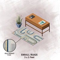 Premium Hand-Tufted Rug Made of 100% Wool  - Pastel Loops - 3x5 Feet