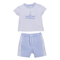 Patachou - White & Blue Boy Set