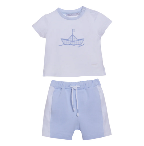Patachou - White & Blue Boy Set