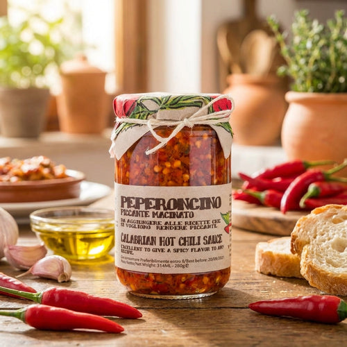 Artigiani dei Sapori, Crushed Calabrian Chili Peppers In Oil Glass 9.8 oz (277g)