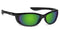 Polarized Amber with Green Mirror / No Bifocal/Reader (Plano) ($90) / Glossy Black