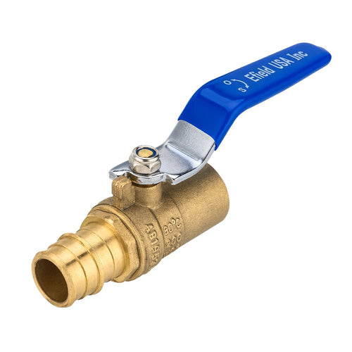 10 Pcs 3/4" PEX Expansion x 3/4" Sweat Ball Valve, Blue (Lead Free)