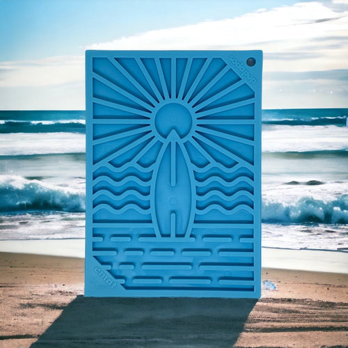 Surf's Up eMat - Small Lickmat for Dogs and Cats | Beach-Themed Design | SodaPup