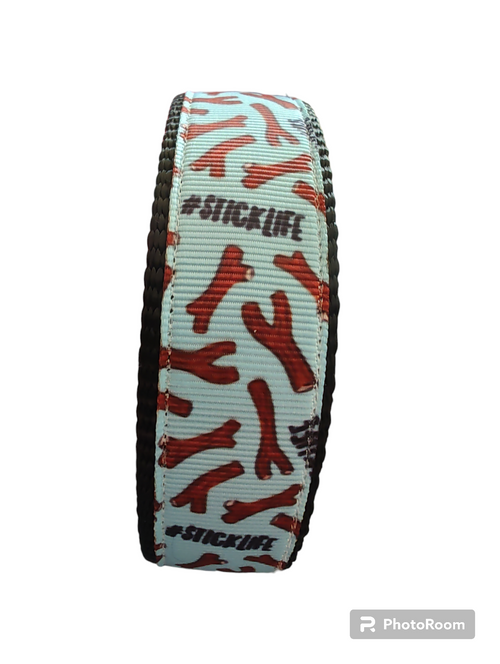# Stick Life Black Nylon Dog Collar MD, LG, XL, Leash