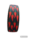 Spicy Red Pepper Black Nylon Dog Collar MD, LG, XL, Leash