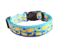 Mac And Cheese Light Blue Nylon Dog Collar MD, LG, XL, Leash, Martingale