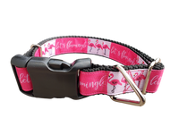 Let's Flamingle Flamingo Nylon Dog Collar