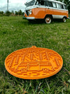 Camp eMat - Enrichment Lick Mat For Dogs and Cats - with Suction Cups | Retro Van Design | USA Made