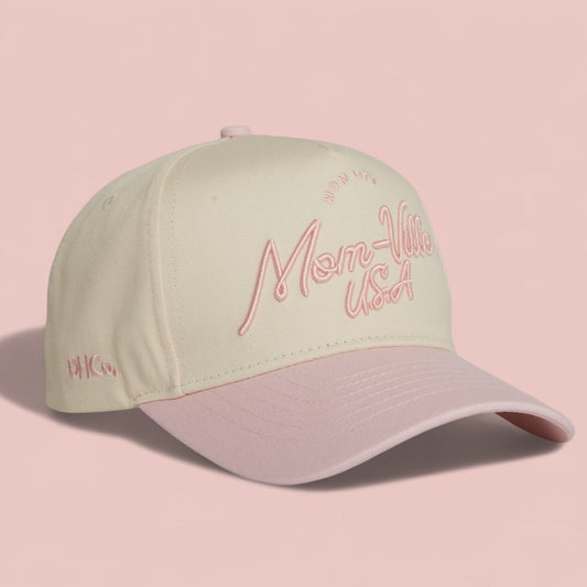 the "Mom-Ville" Script Hats Light Pink -LAST CALL