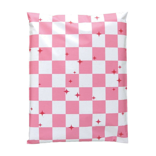 Pink Plaid Poly Mailers Size 10x13 Colorful Shipping Bags