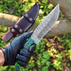 Custom Handmade Damascus Skinning Knife – 4.5" Resin Handle Blade for Seasonal Hunts