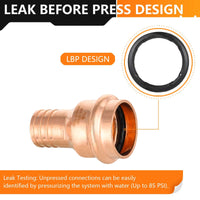 30 Pcs 1" Press Copper x 1" PEX Crimp Adapter (Lead Free)