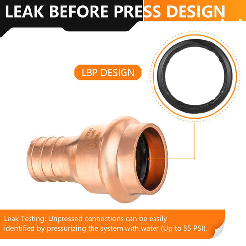 3/4" Press Copper x 3/4" PEX Crimp Adapter (Lead Free) Plumbingsell