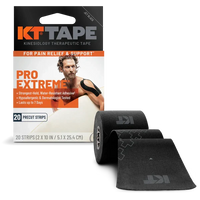 KT Tape Pro Extreme Kinesiology Tape, Black (Case of 8 x 20-Count Boxes)