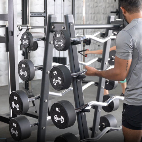Pro Urethane Barbell Set(Straight or Curl) - 20 to 110 lbs (Barbell Set Only) - Muscle D Fitness - Premium Quality Urethane Barbell Set