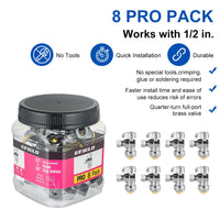 10 Pcs 1/2" Push Connect x 3/8" Compr. Angle Stop Valve, New Handle (Lead Free) Plumbingsell