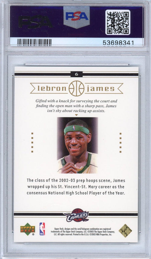 Graded 2003-04 Upper Deck LeBron James #6 Box Set Rookie RC Basketball Card PSA 9 Mint
