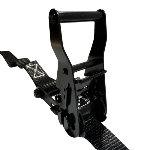 1" Black Ratchet Strap w/Vinyl S Hook  | LENGTH OPTIONS RatchetStrap.Com
