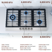 Rangaire 30" Gas Cooktop 5 Burners Stainless Steel RCG301S Rangaire Appliances